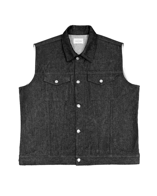 RAW DENIM TRUCKER VEST